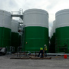 Mud plant tanks, exterior view